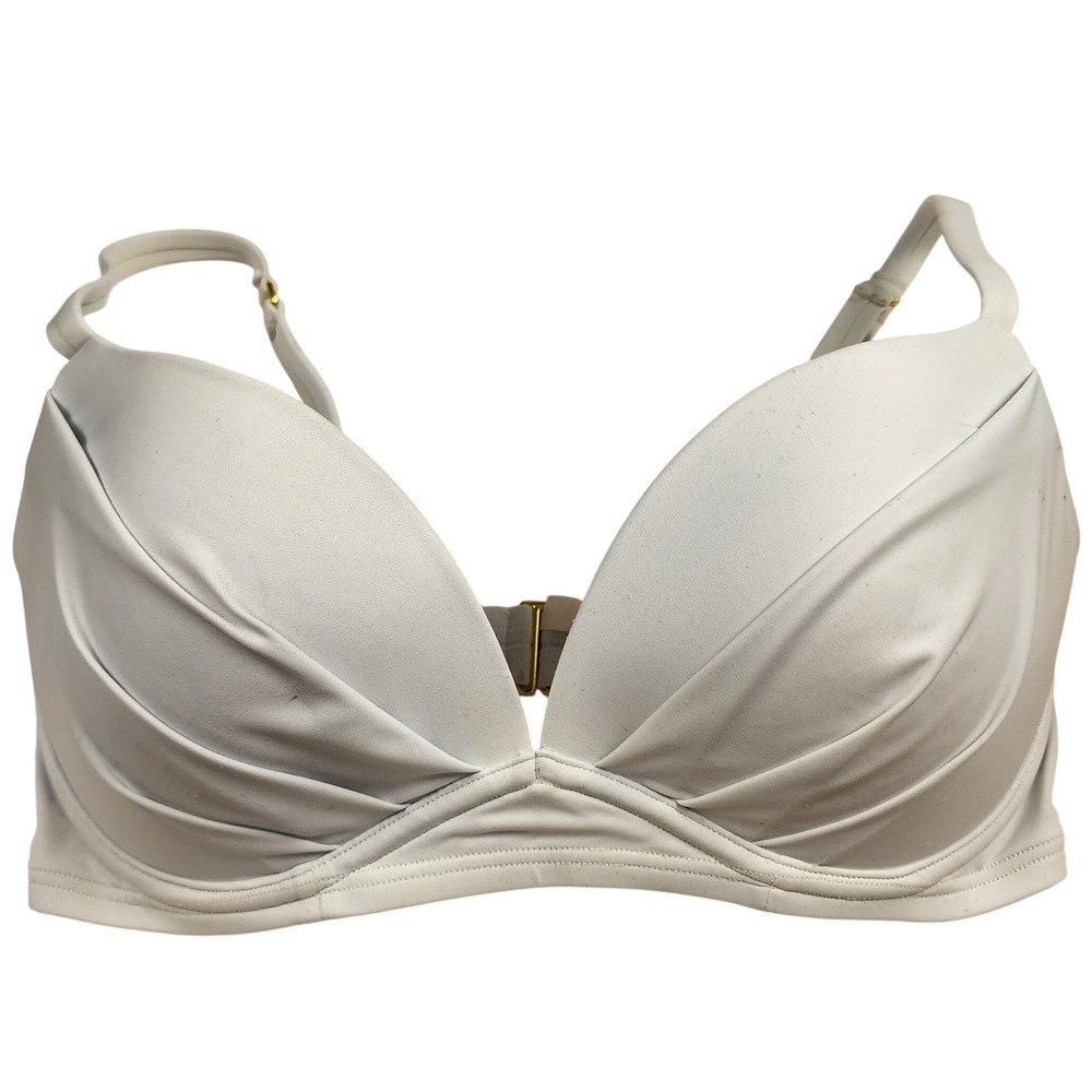 Victorias Secret The Angel Convertible Bikini Top White Ruched 34DD 324907-092